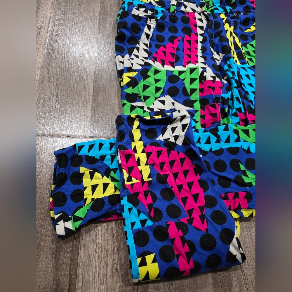Nanette LEPORE LAMOUR Colorful Geometric Pants Designer 90s Rag Hip Hop Y2K - Picture 5 of 11